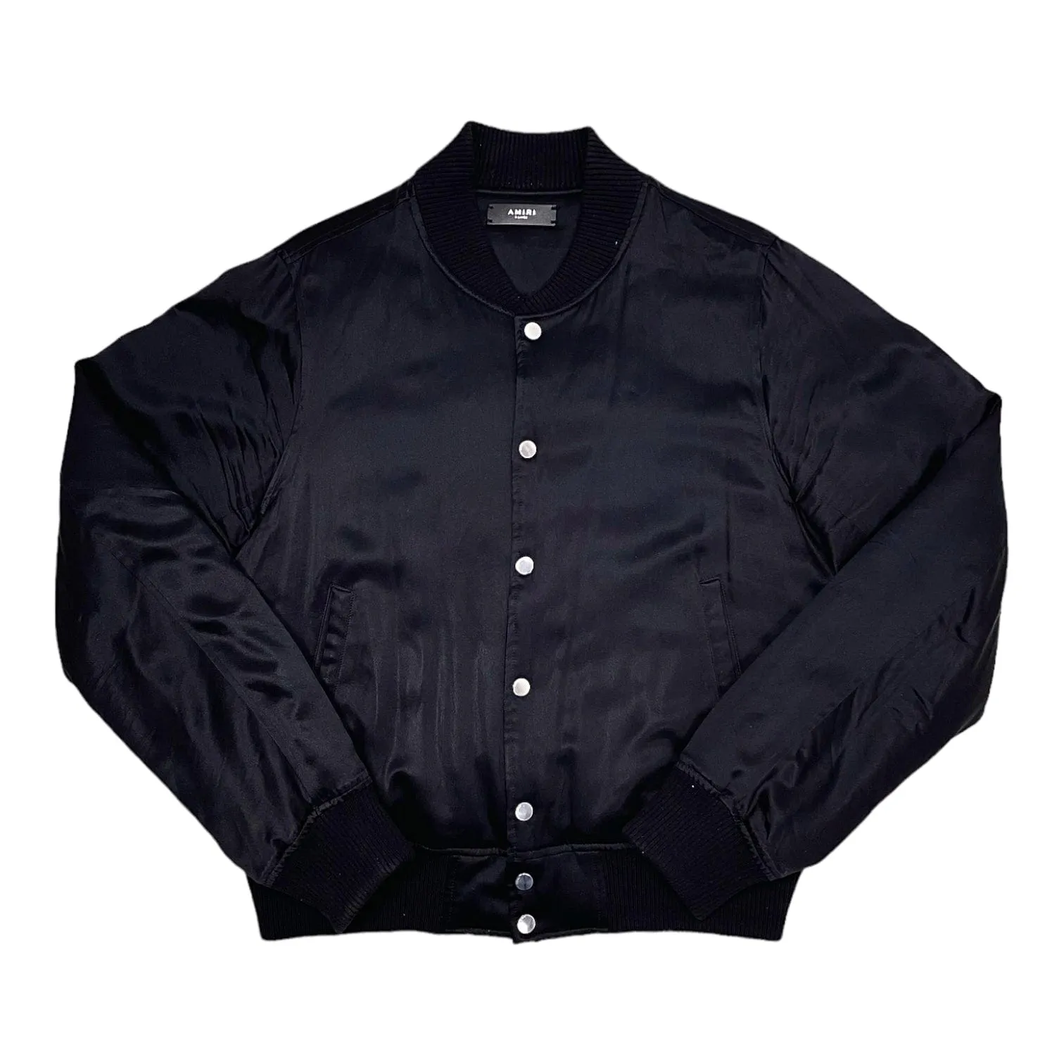Amiri Forever Silk Baseball Jacket Black Pre-Owned
