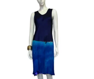 Blue geode bias cocktail dress and wrap