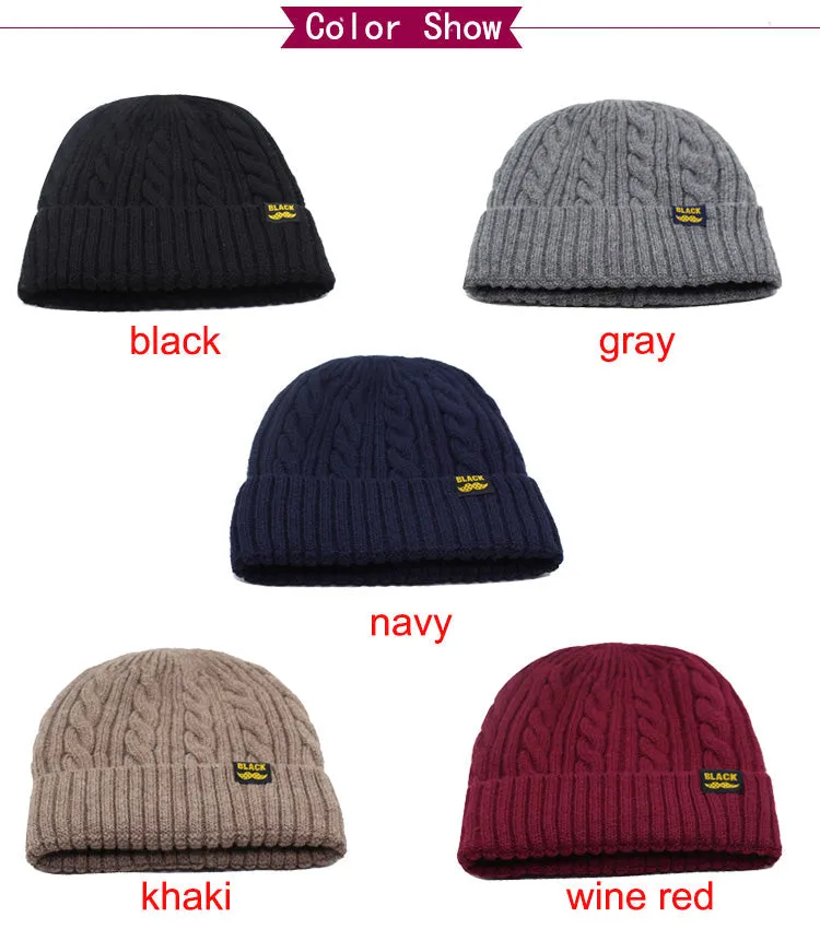 Brand Winter Beanies Winter Men Women Knitted Bonnet  Caps Skullies Black Mask Cap Warm Hat