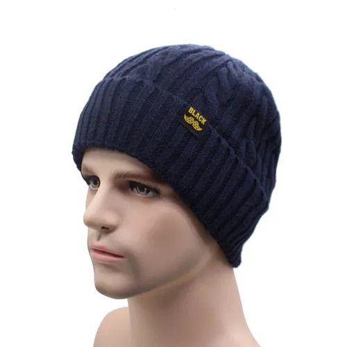Brand Winter Beanies Winter Men Women Knitted Bonnet  Caps Skullies Black Mask Cap Warm Hat