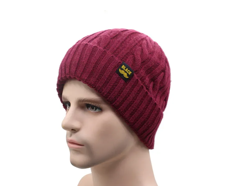 Brand Winter Beanies Winter Men Women Knitted Bonnet  Caps Skullies Black Mask Cap Warm Hat