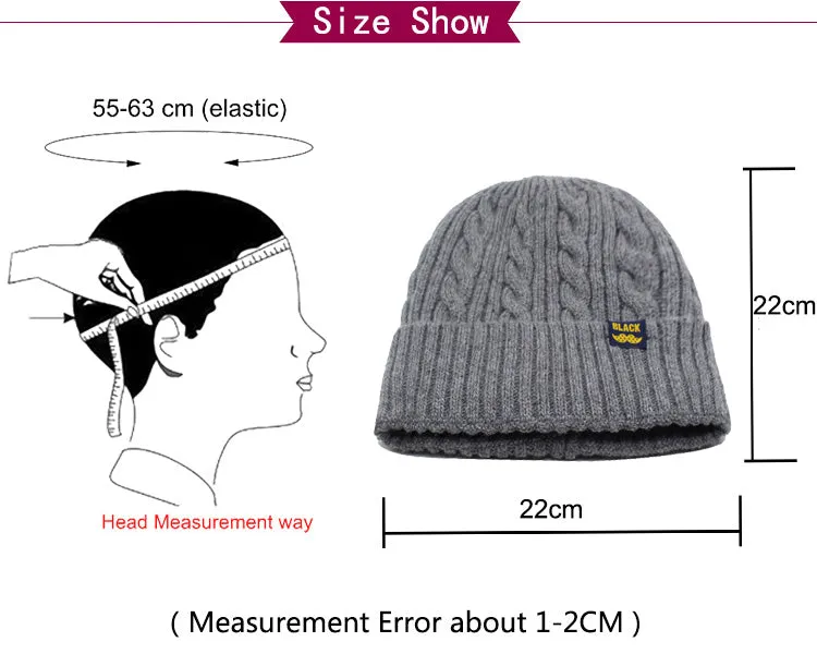 Brand Winter Beanies Winter Men Women Knitted Bonnet  Caps Skullies Black Mask Cap Warm Hat