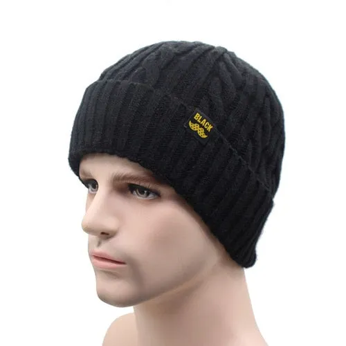 Brand Winter Beanies Winter Men Women Knitted Bonnet  Caps Skullies Black Mask Cap Warm Hat