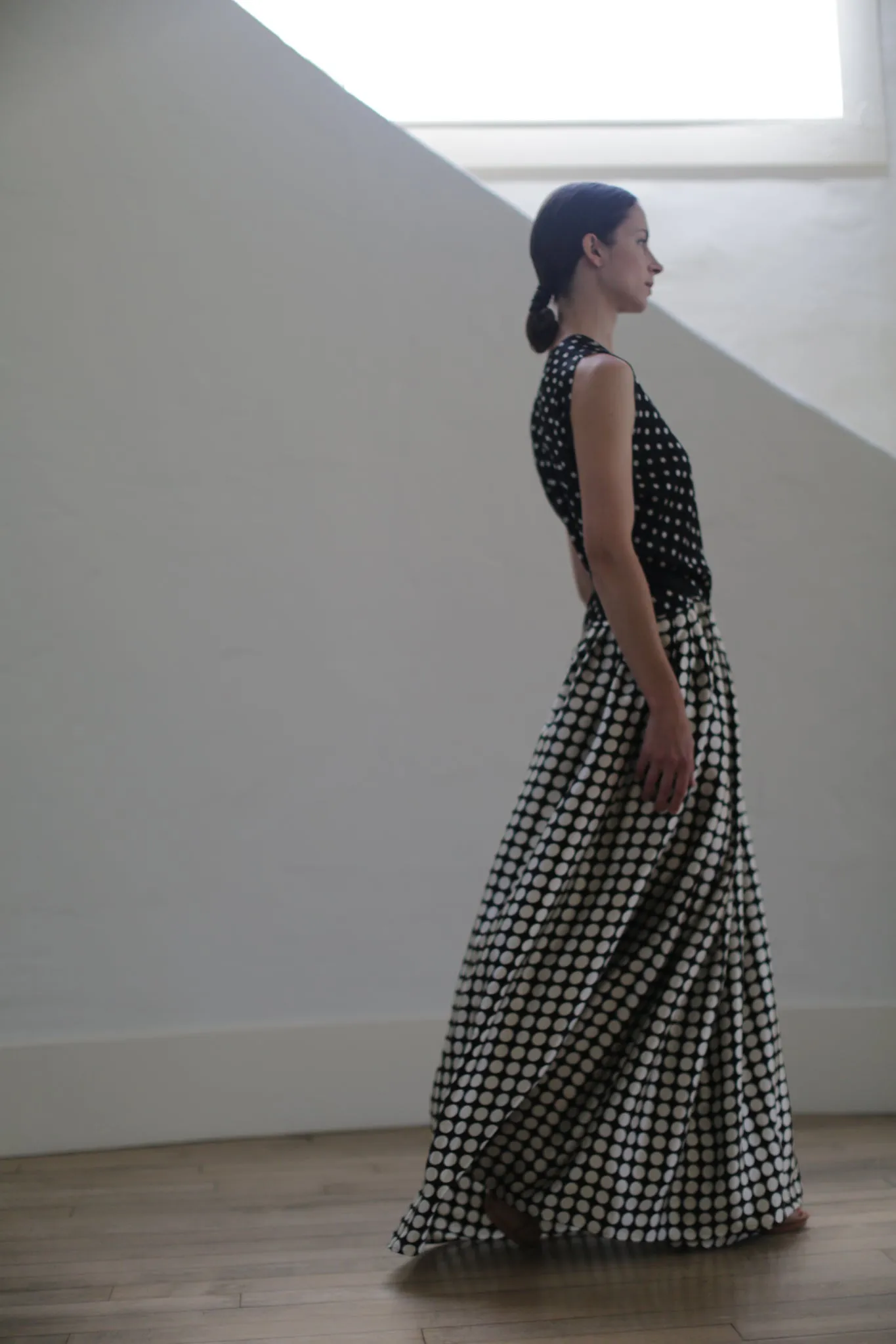 Charmeuse Wrap Dress | B/W Polkadot
