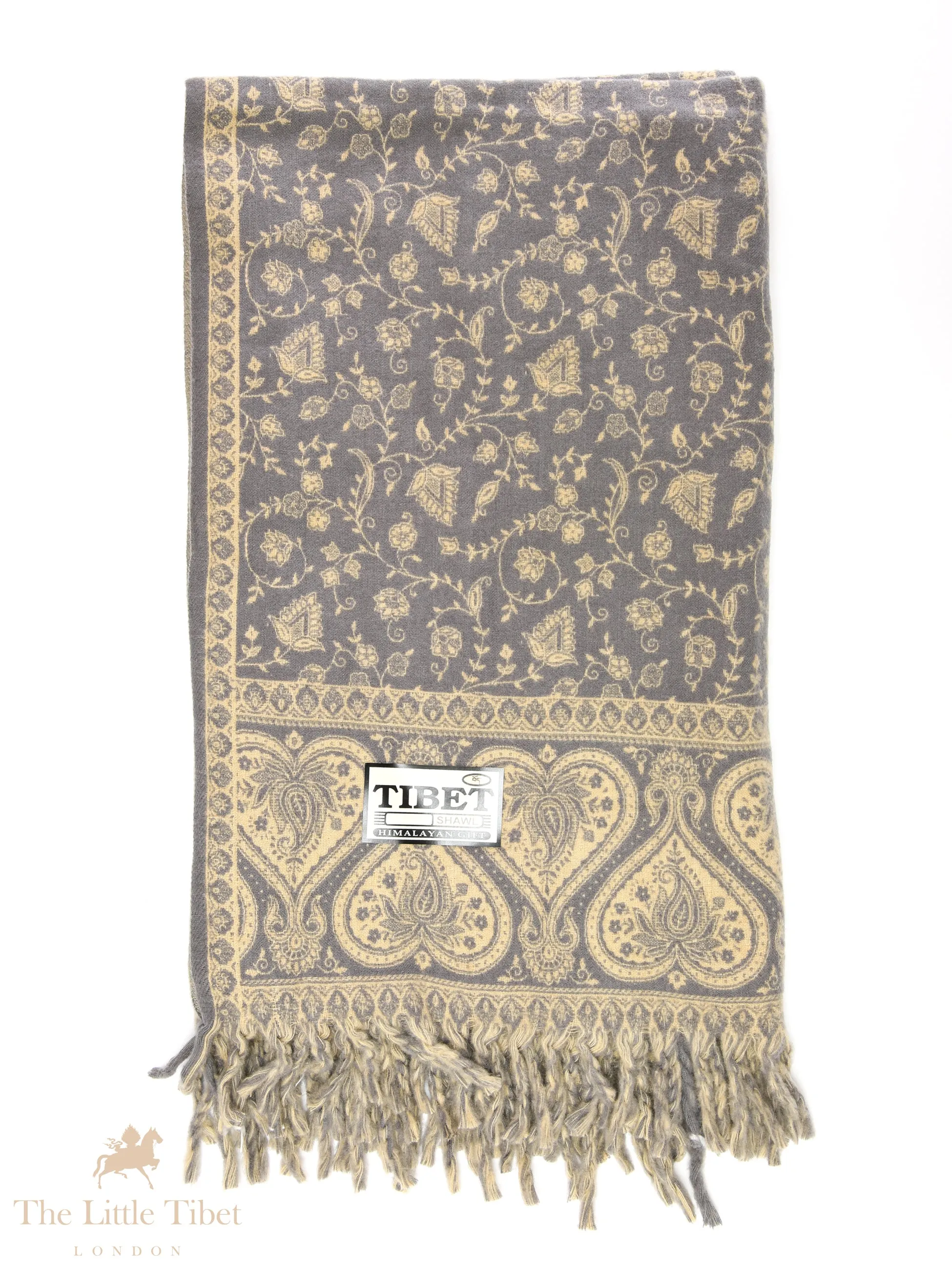 Dawson Brown-Cream Tibet Shawl - TS51