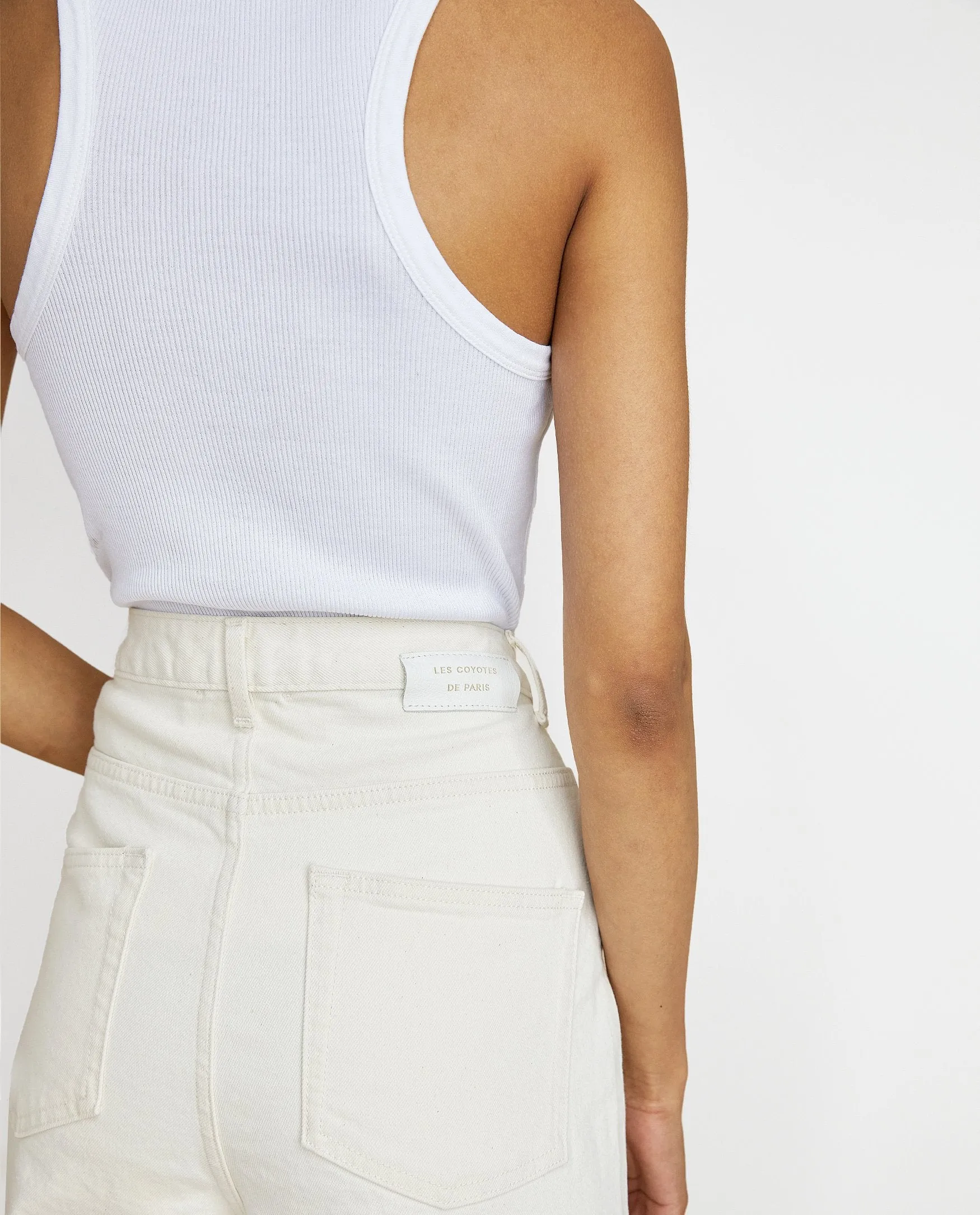 DEWI DENIM TROUSER - WHITE