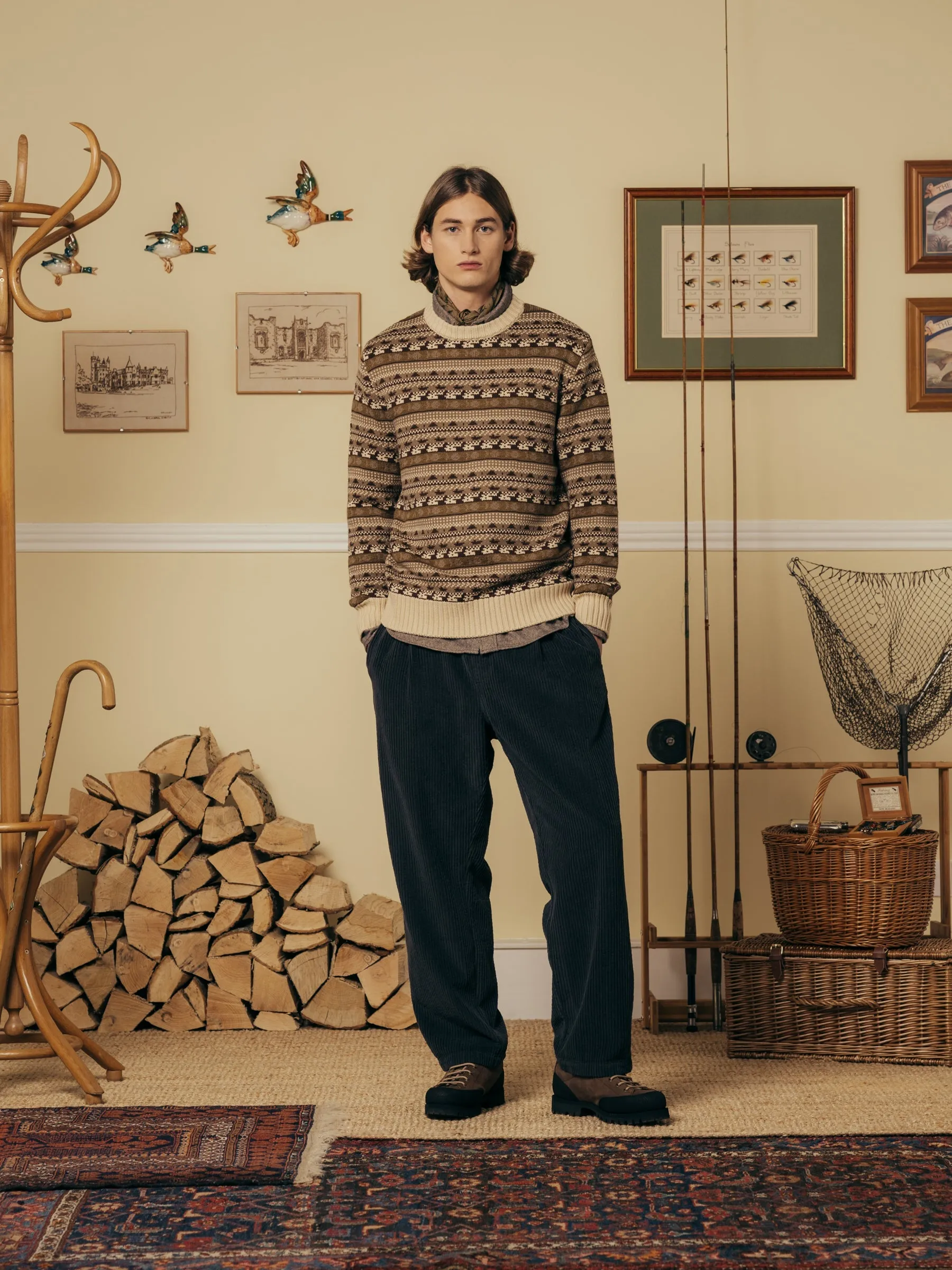 Doune Pant In Charcoal Jumbo Cord