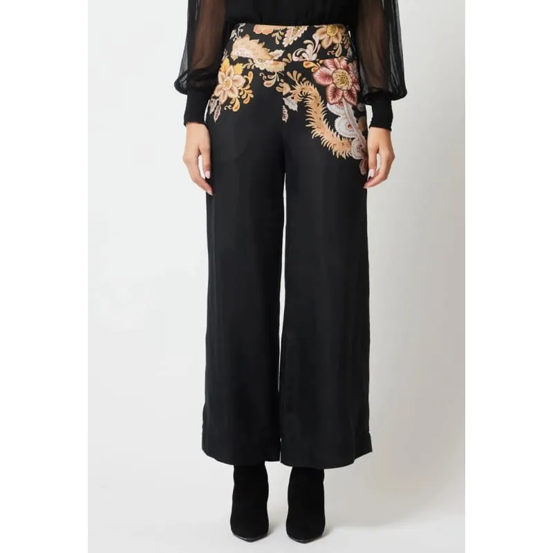 Empress Cupro Viscose  Pant | Dragon Flower