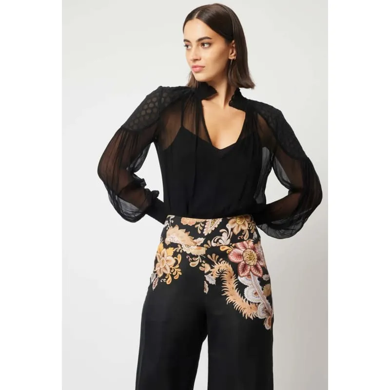 Empress Cupro Viscose  Pant | Dragon Flower