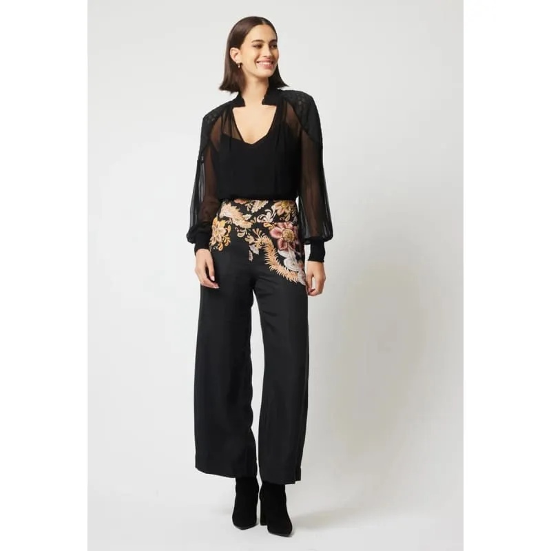 Empress Cupro Viscose  Pant | Dragon Flower