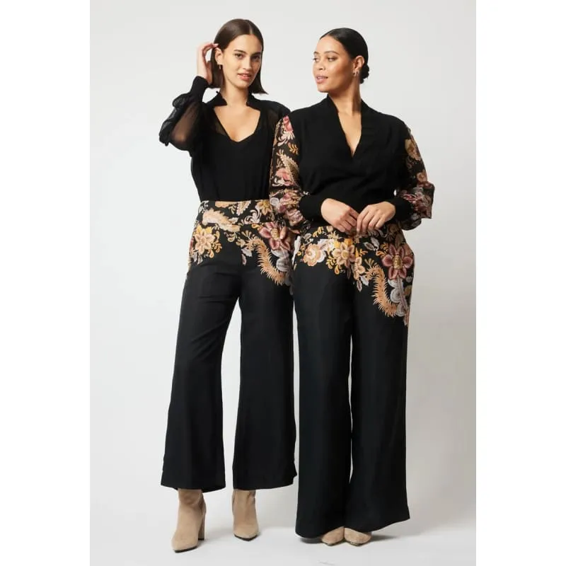Empress Cupro Viscose  Pant | Dragon Flower