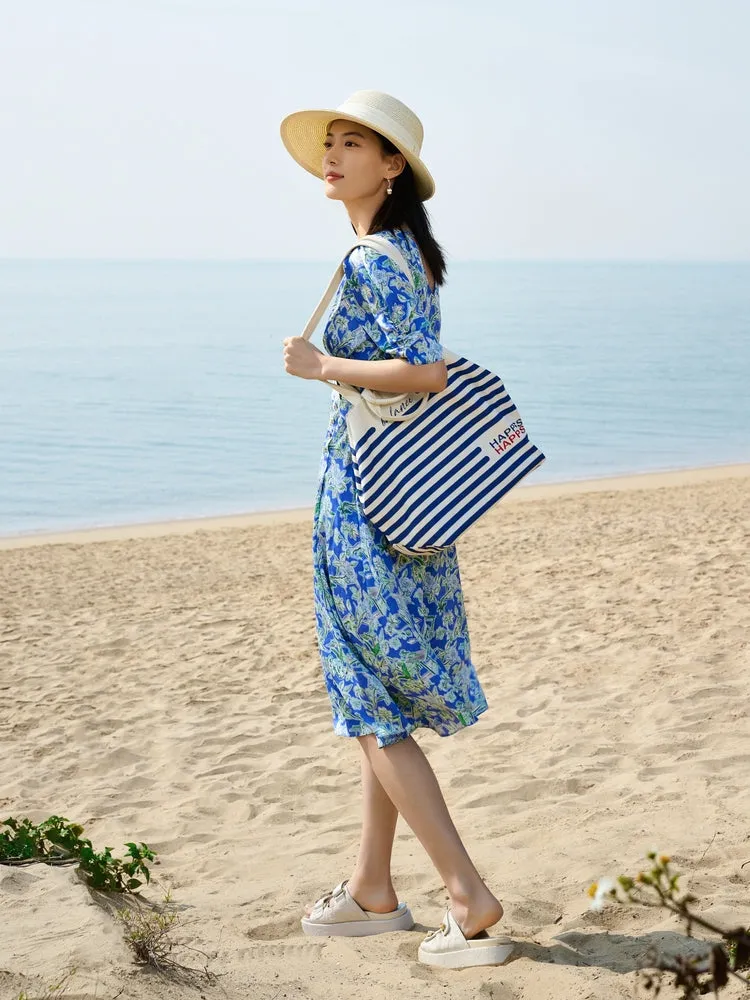 EP YAYING Silk Printed Dress