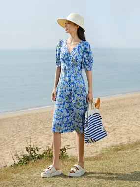 EP YAYING Silk Printed Dress