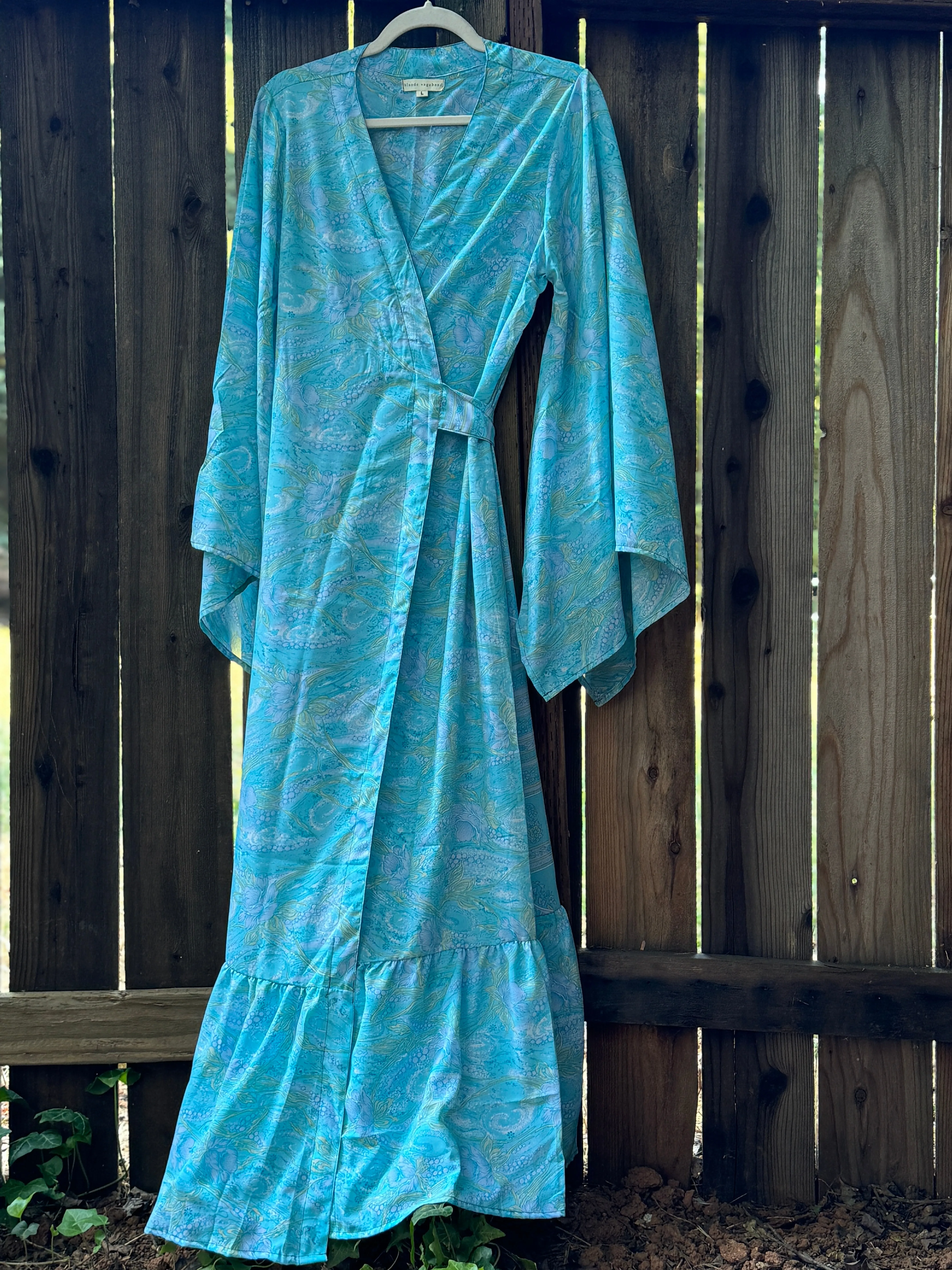 Femme Kimono Wrap Dress- Water Nymph - L
