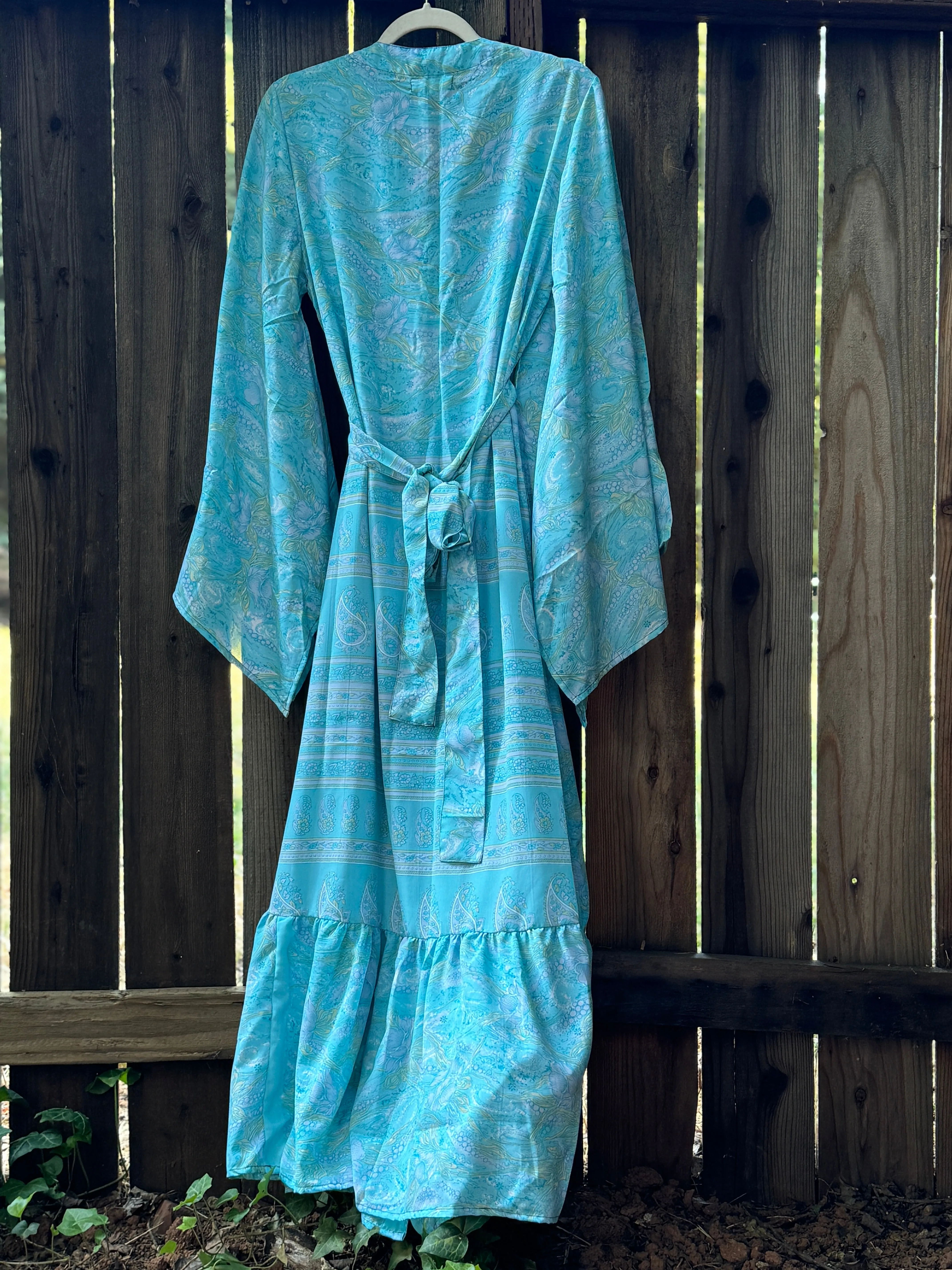 Femme Kimono Wrap Dress- Water Nymph - L