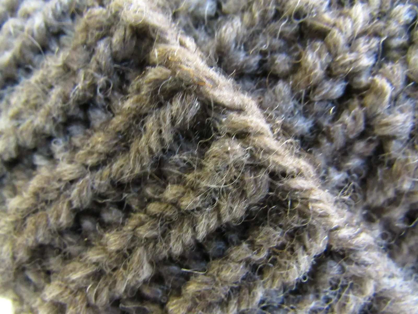 Handcrafted Beanie Dark Brown Textured 100% Merino Adult -- New