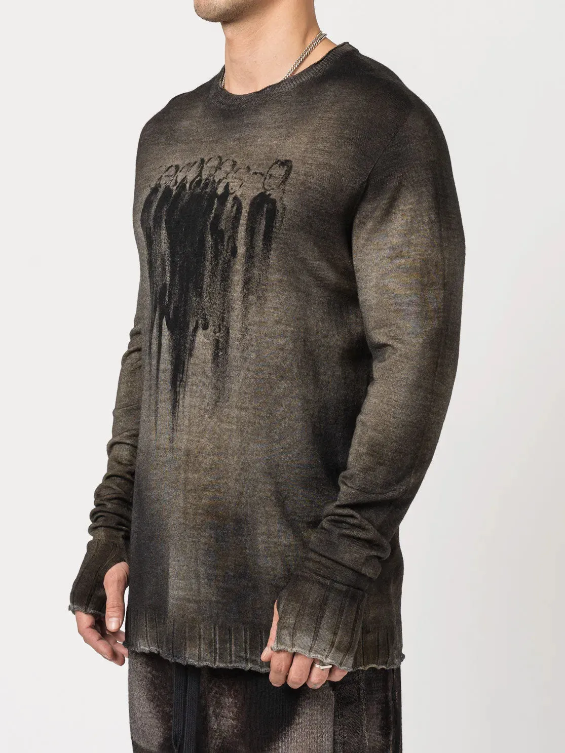 Handmade Printed Wool Sweater