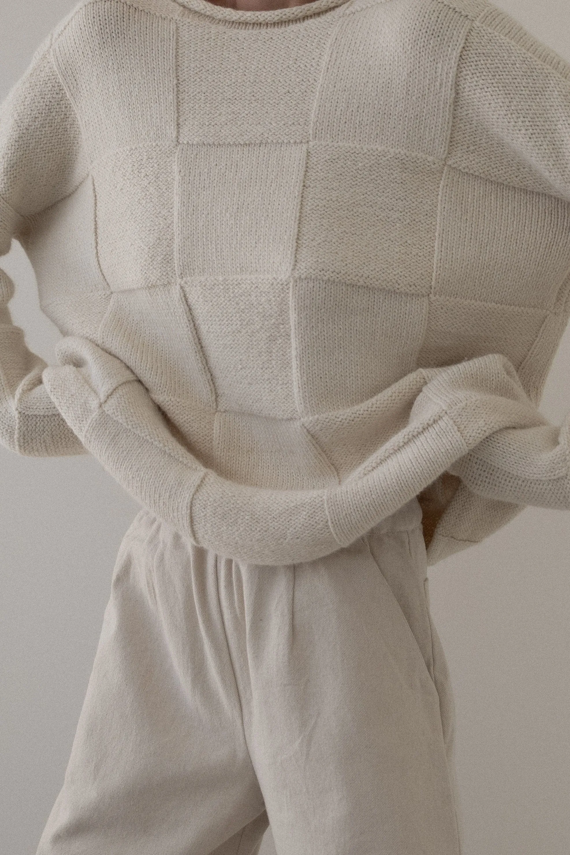 Heritage Basketweave Sweater - Ivory