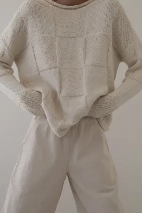 Heritage Basketweave Sweater - Ivory
