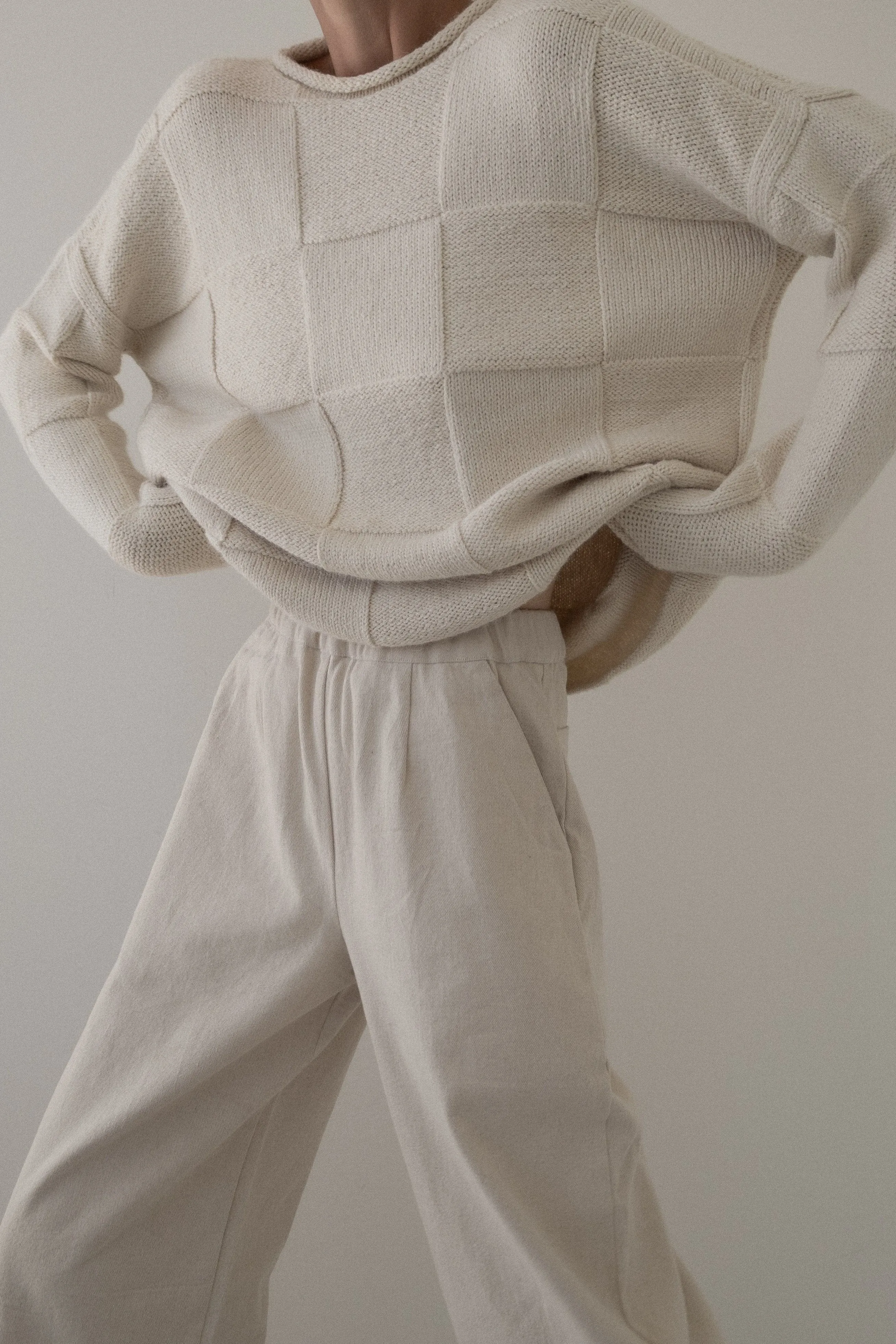 Heritage Basketweave Sweater - Ivory