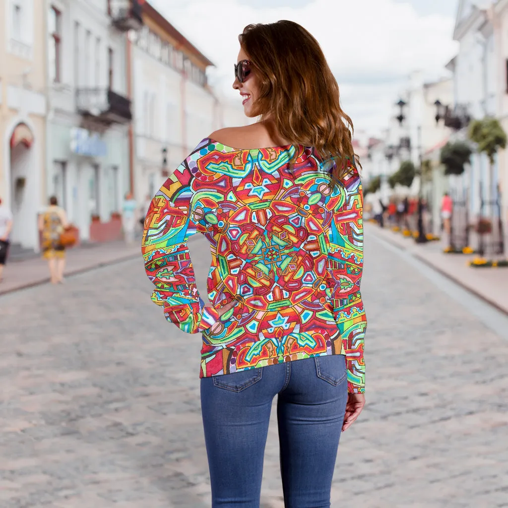 Infinity Mandala | Womens Off Shoulder Sweater | Lachlan Wardlaw