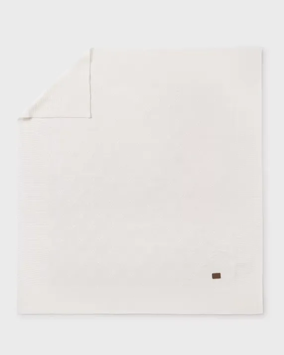 Knit Baby Blanket- Natural White