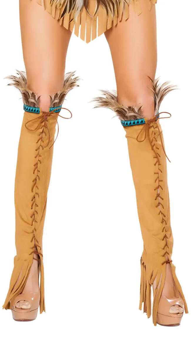 Lace-Up Suede Leg Warmers