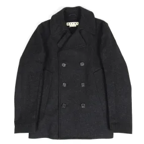 Marni Charcoal Wool Peacoat Size 48