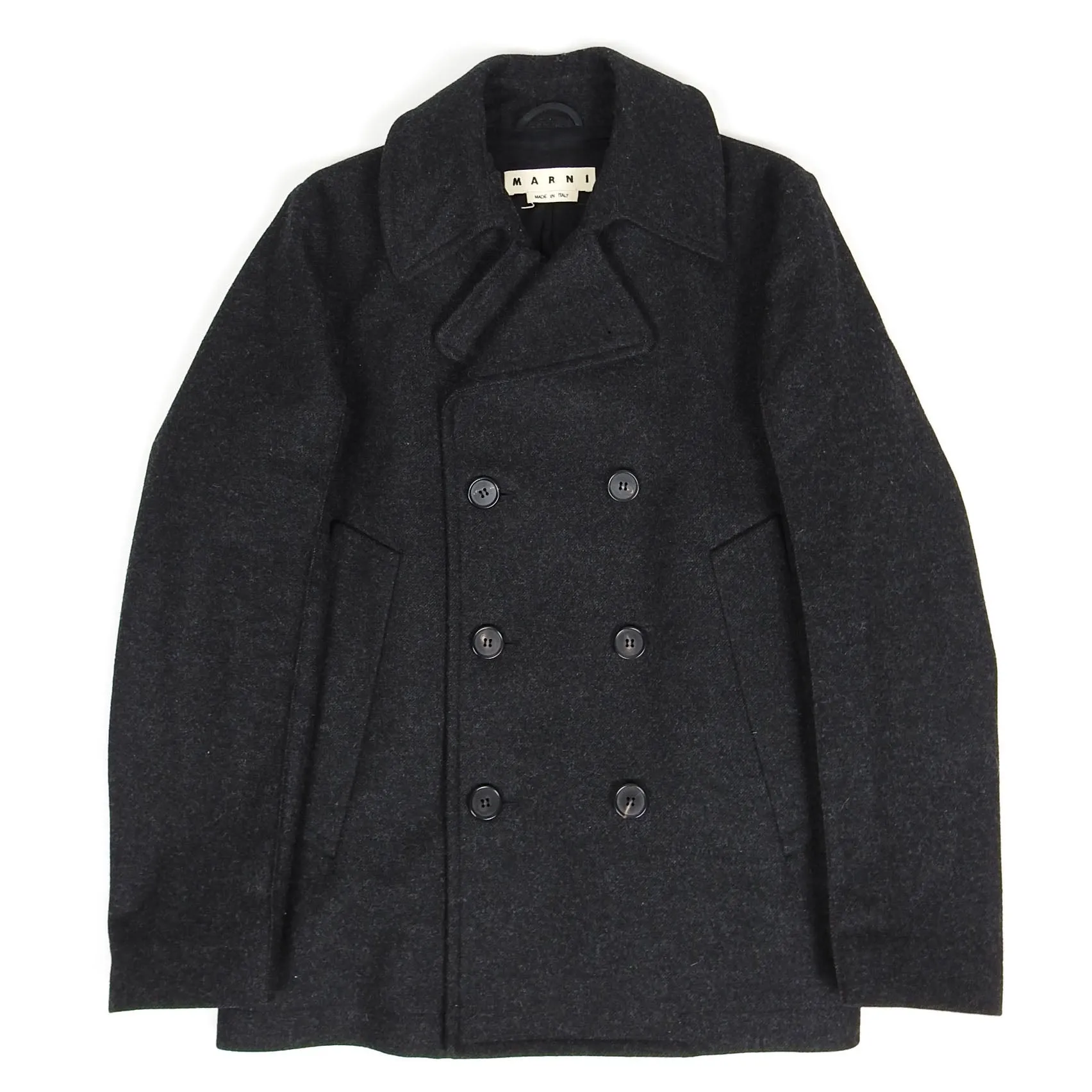 Marni Charcoal Wool Peacoat Size 48