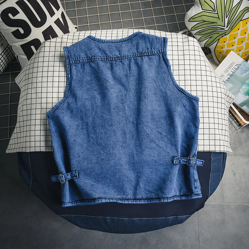 Men's Retro British Loose Multi-pocket Functional Work Vest