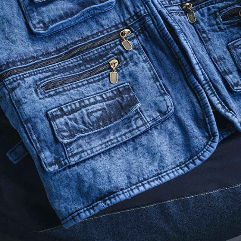 Men's Retro British Loose Multi-pocket Functional Work Vest