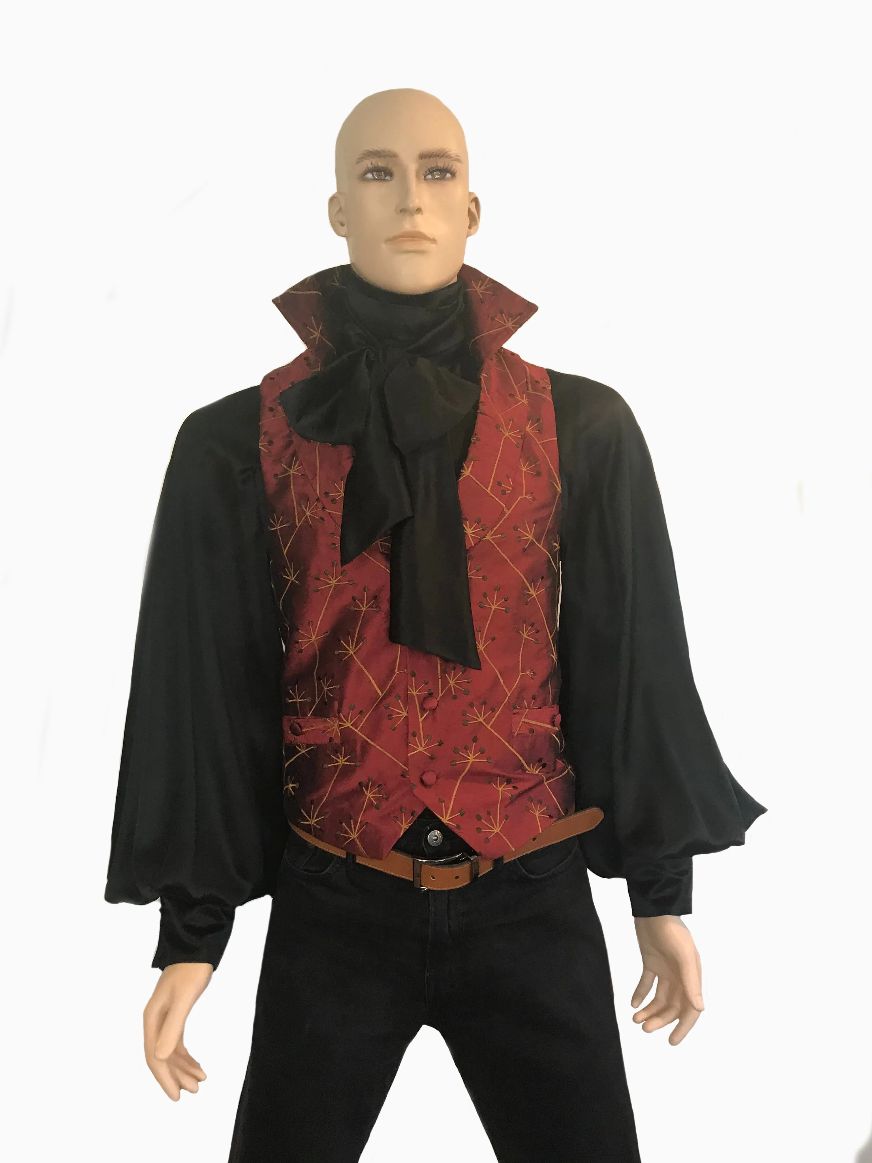 Modern Fit 100% Silk Embroidered Men's Vest English Regency entire