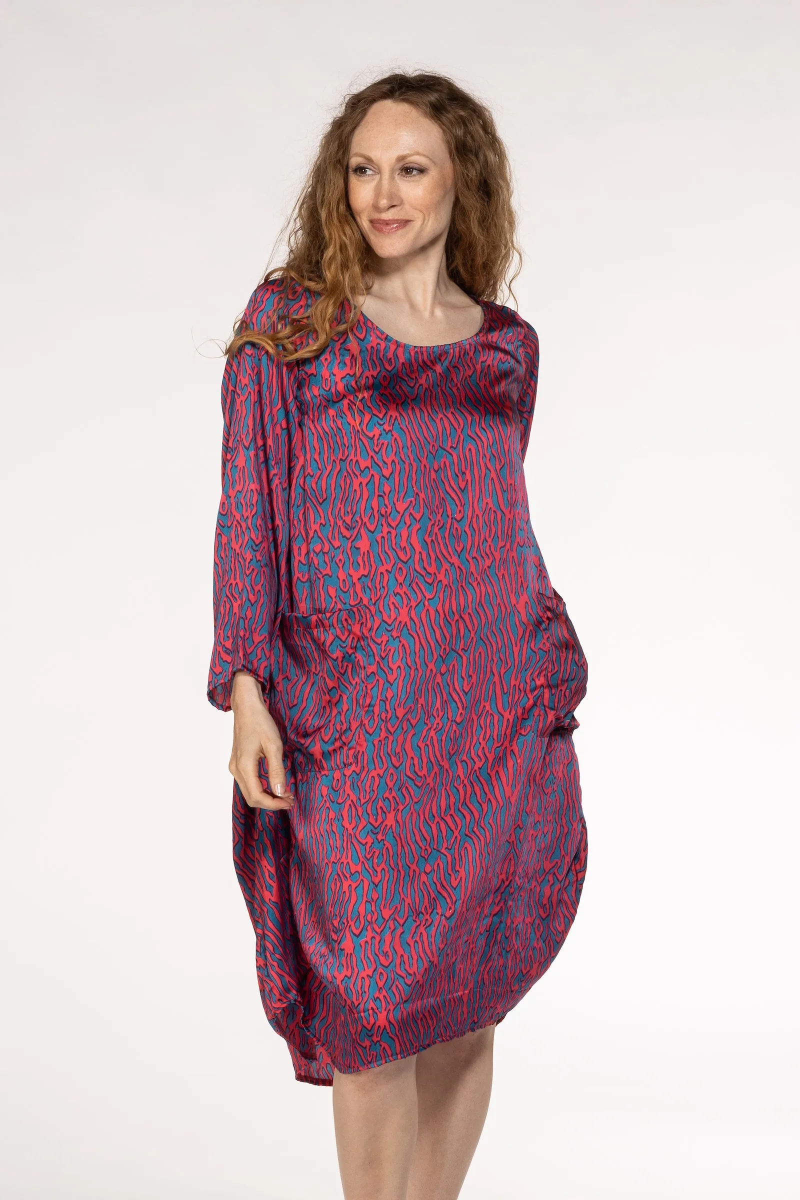 New Roshan Dress Hand Block Printed Bamboo Silk SS24