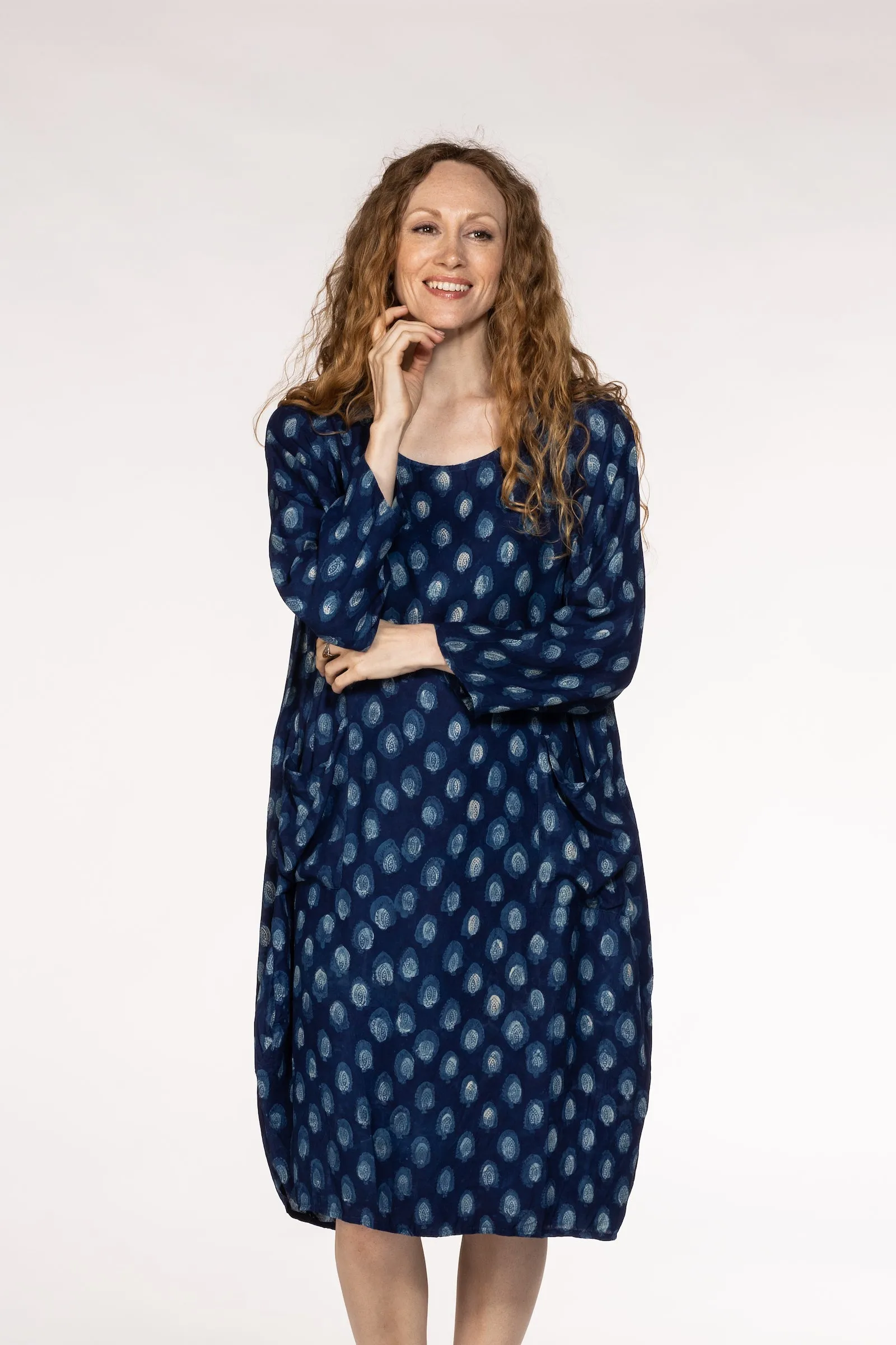 New Roshan Dress Hand Block Printed Bamboo Silk SS24