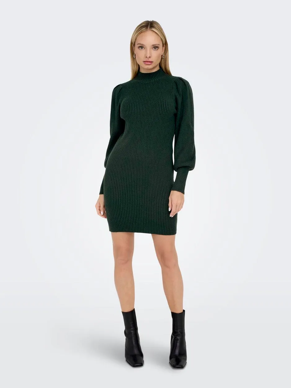 Onlkatia L/s Dress Cc Knt - Donkergroen