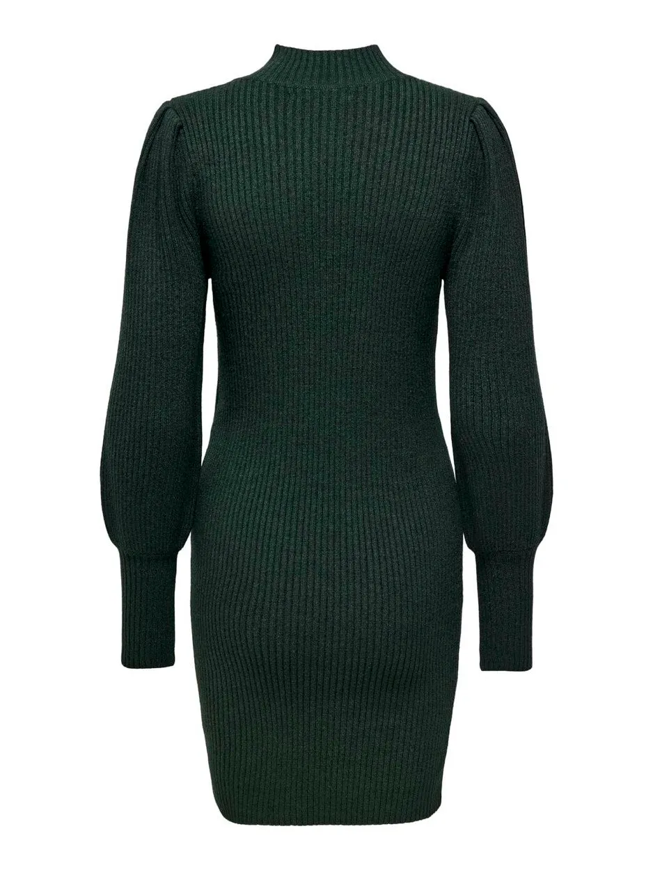 Onlkatia L/s Dress Cc Knt - Donkergroen
