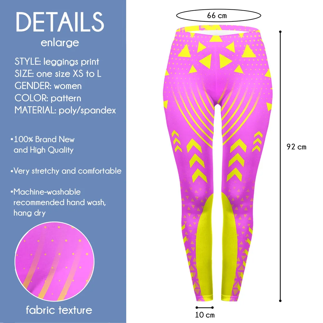 Regular Leggings (8-12 UK Size) - Pink Neon Sport