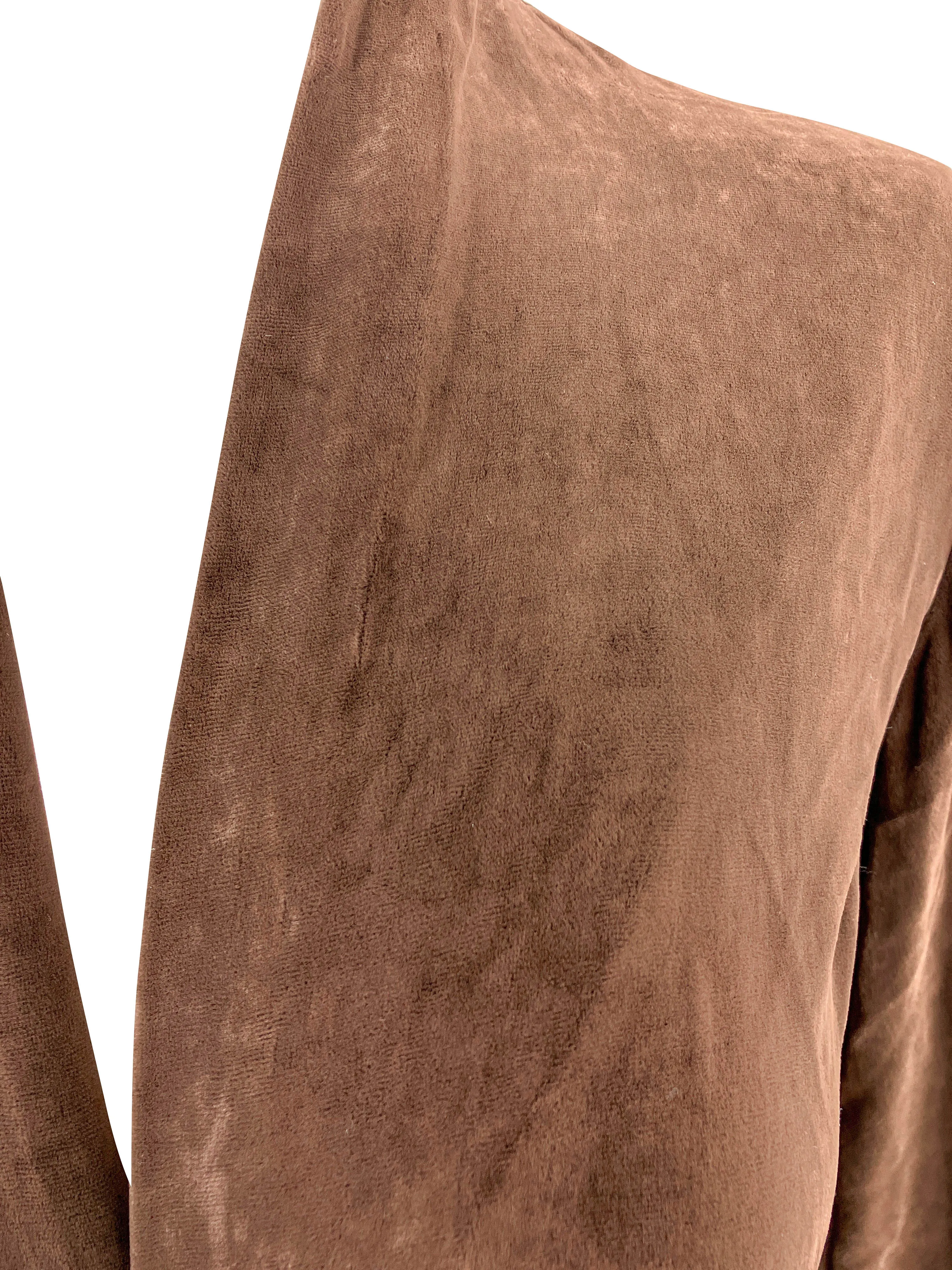 Rick Owens Velvet Draped Wrap Dress in Brown