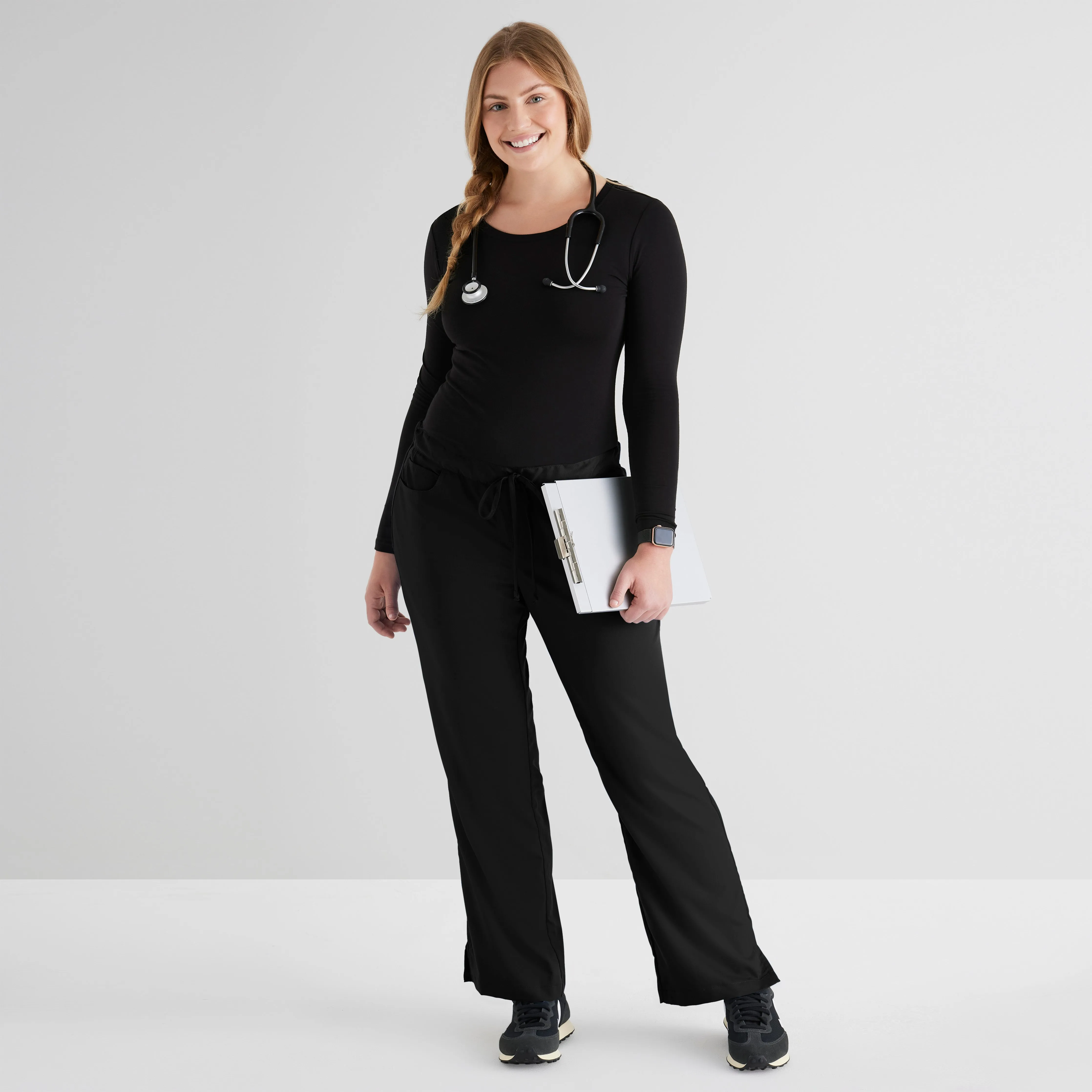 Riley 5-Pocket Mid-Rise Flared Leg Scrub Pant