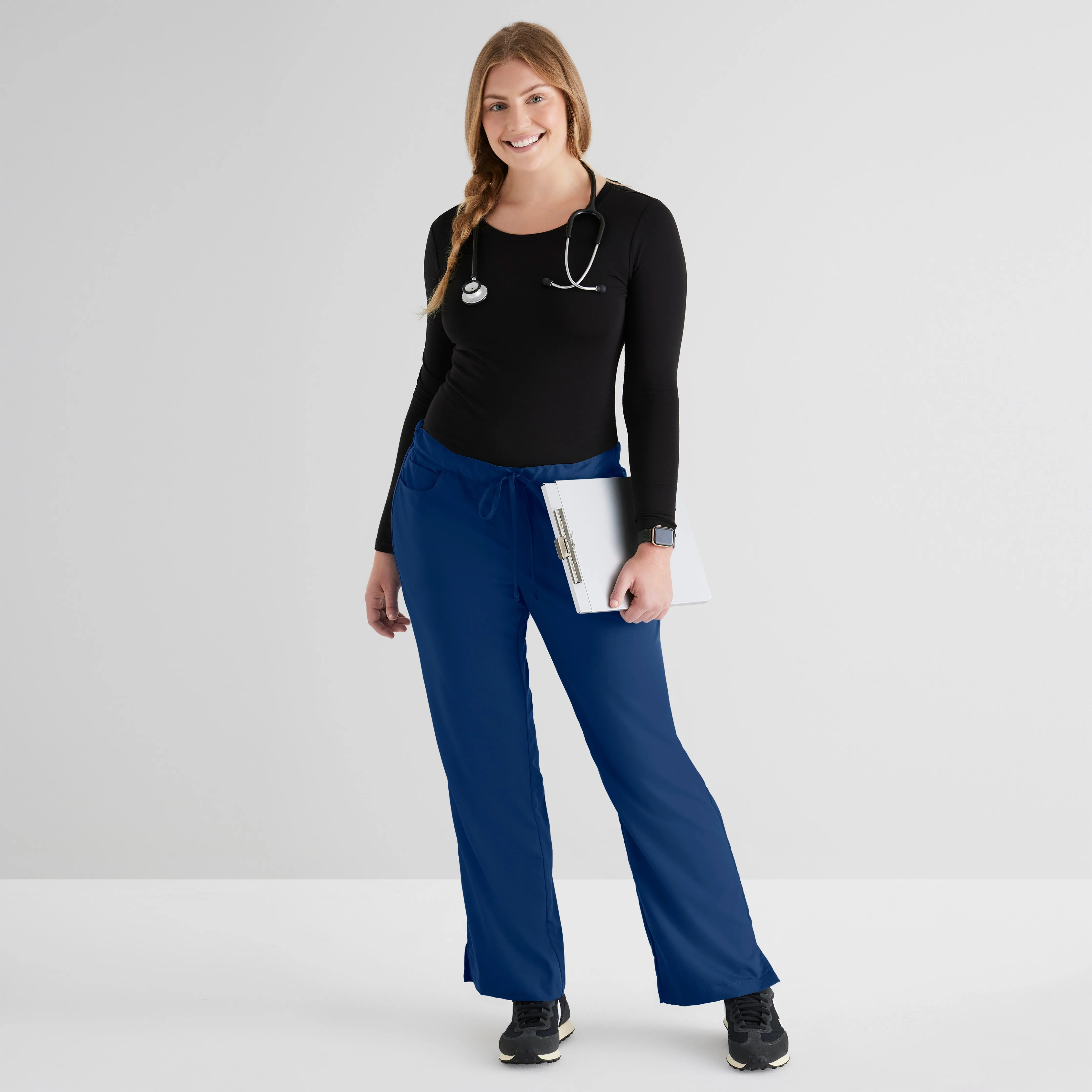 Riley 5-Pocket Mid-Rise Flared Leg Scrub Pant