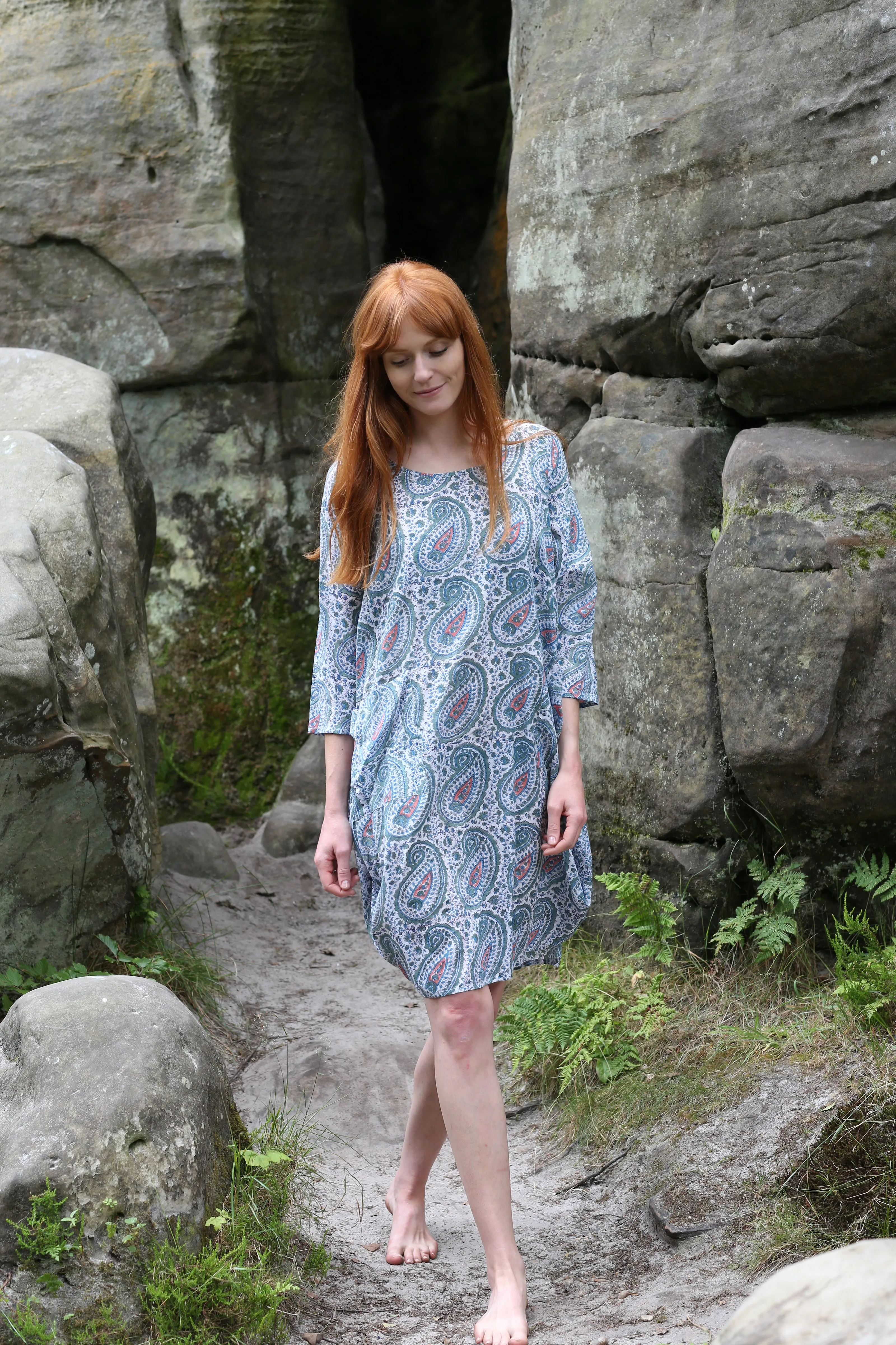 Roshan Dress Hand Block Printed in Pure Cotton