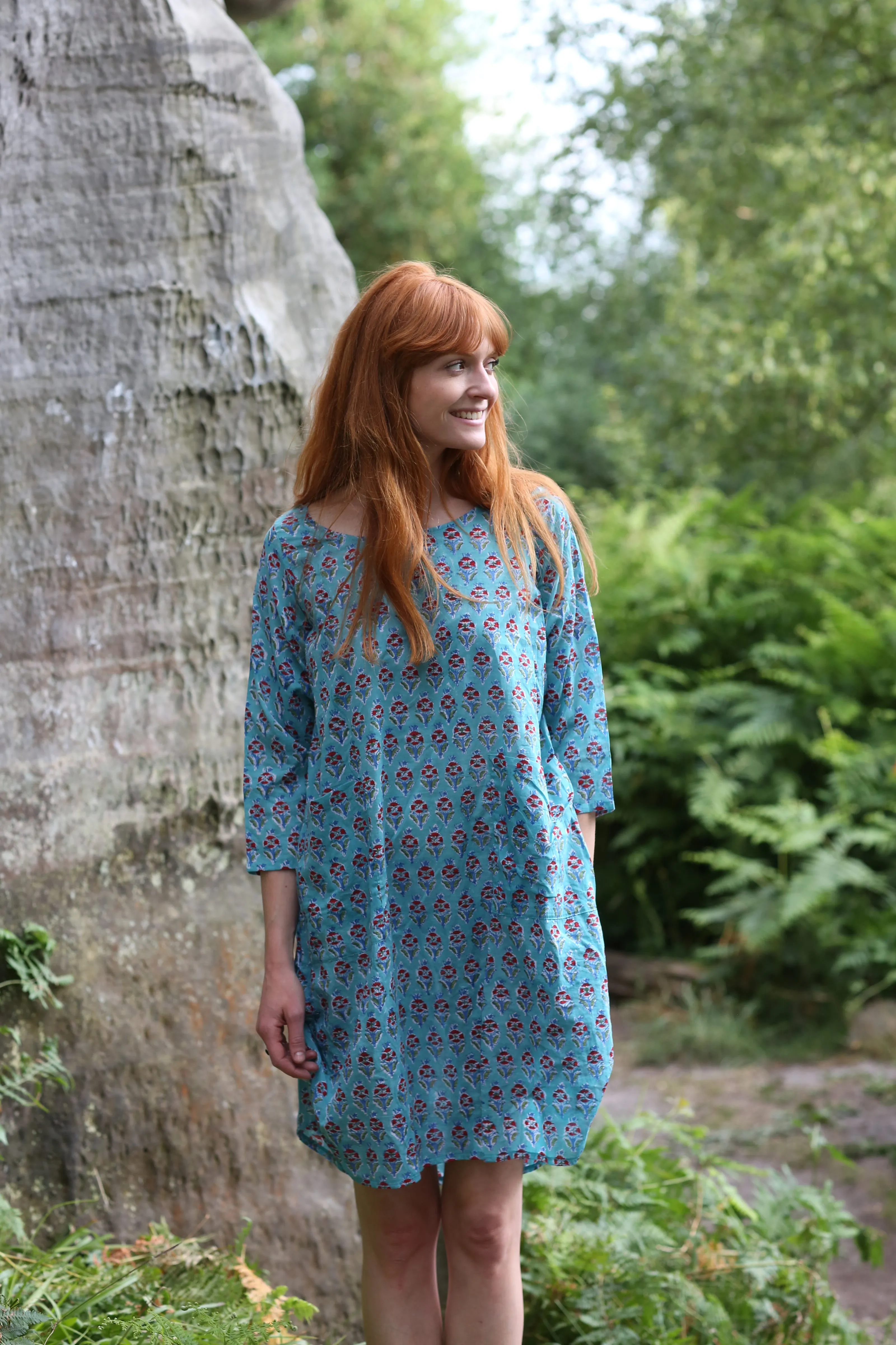 Roshan Dress Hand Block Printed in Pure Cotton