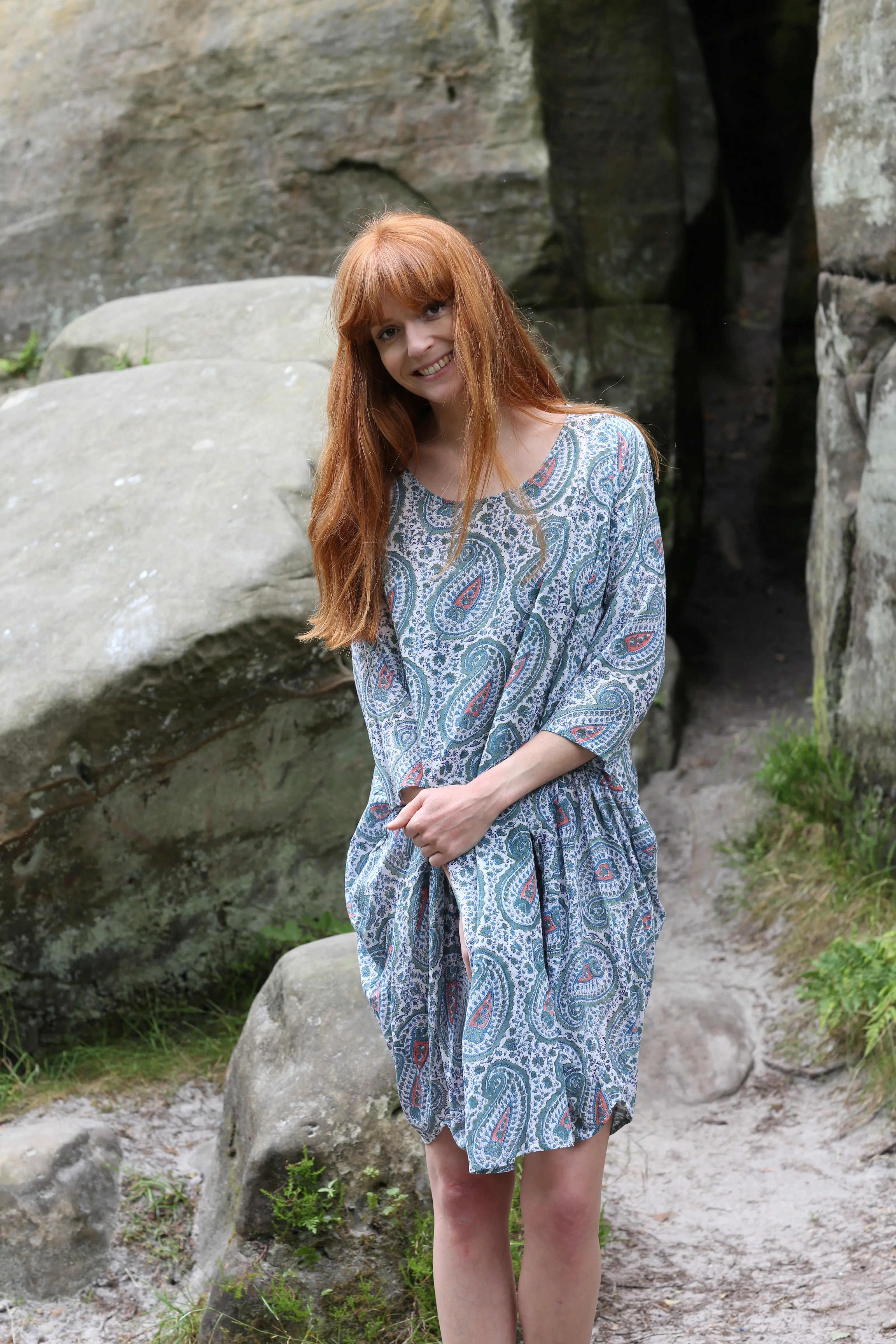 Roshan Dress Hand Block Printed in Pure Cotton