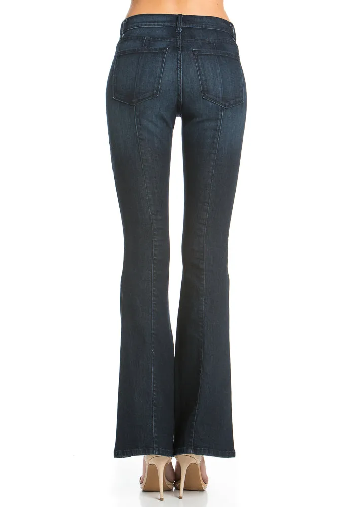Rumor Has It Front Seam Flared Denim Pants Medium Wash