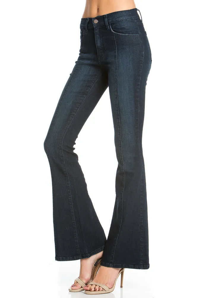 Rumor Has It Front Seam Flared Denim Pants Medium Wash