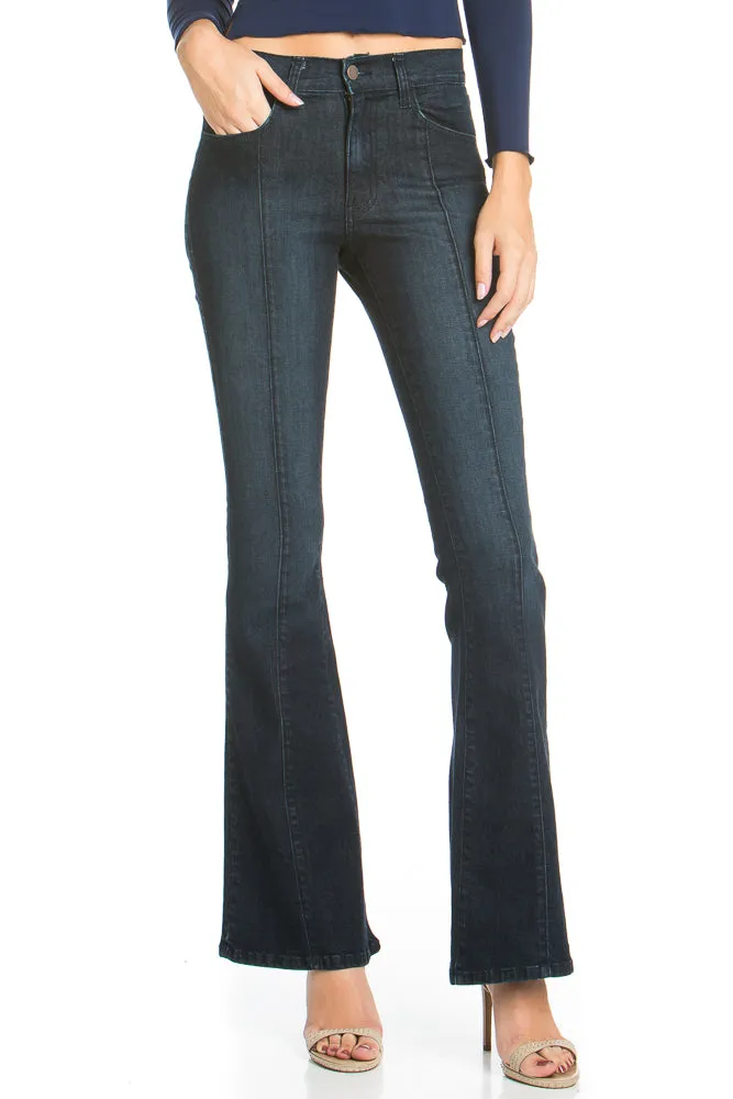Rumor Has It Front Seam Flared Denim Pants Medium Wash