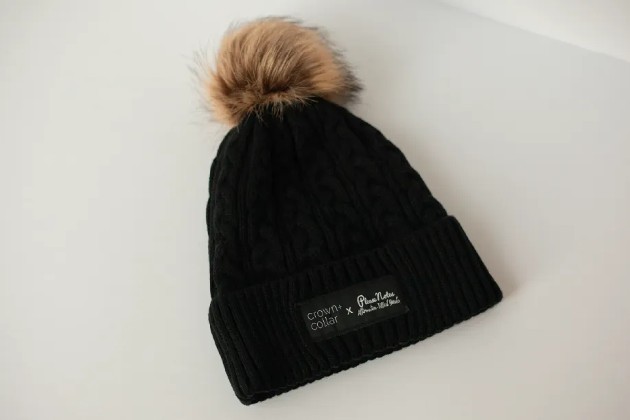 Satin-Lined Toque - Black