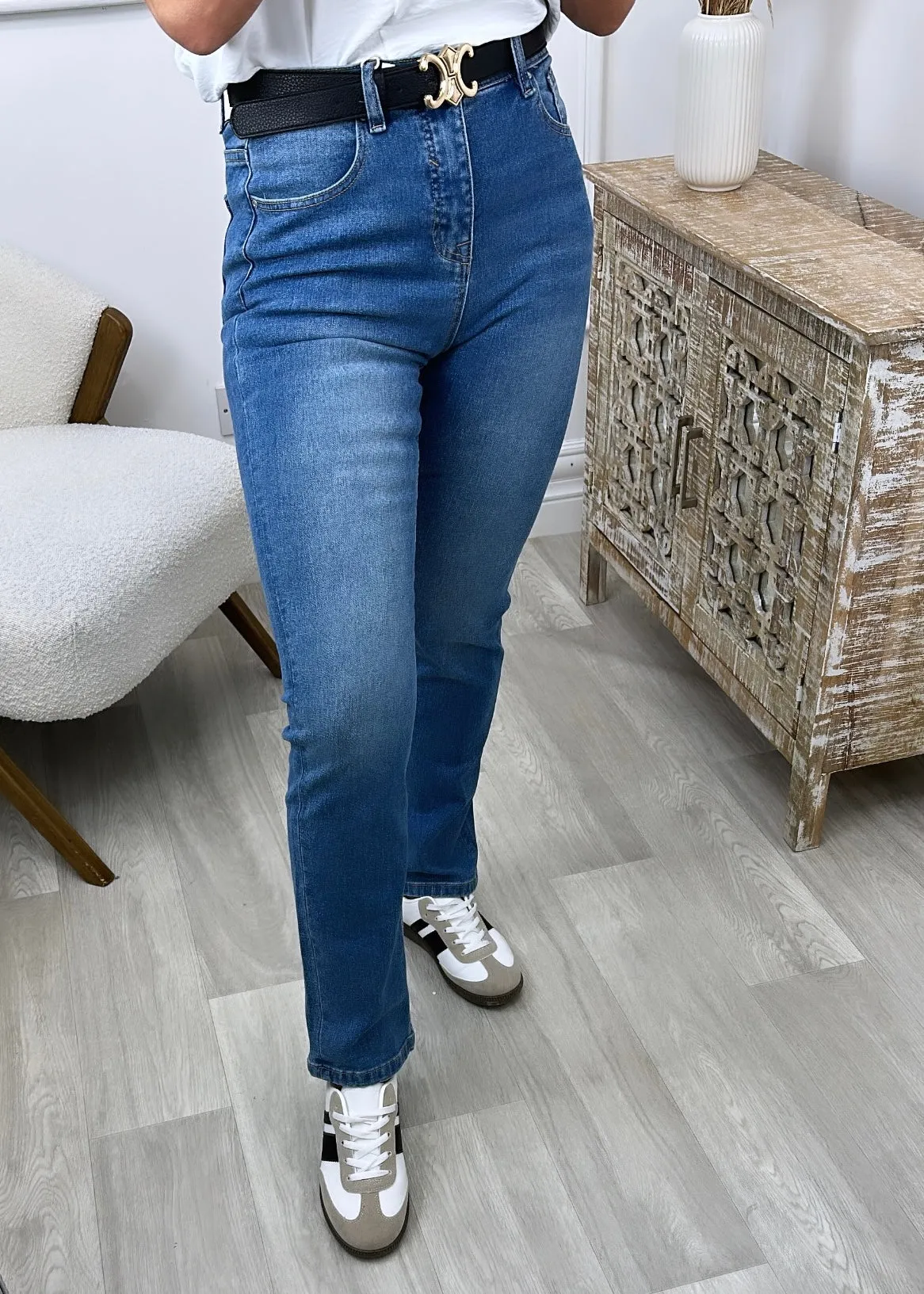 Sira Mid Blue High Waisted Jeans