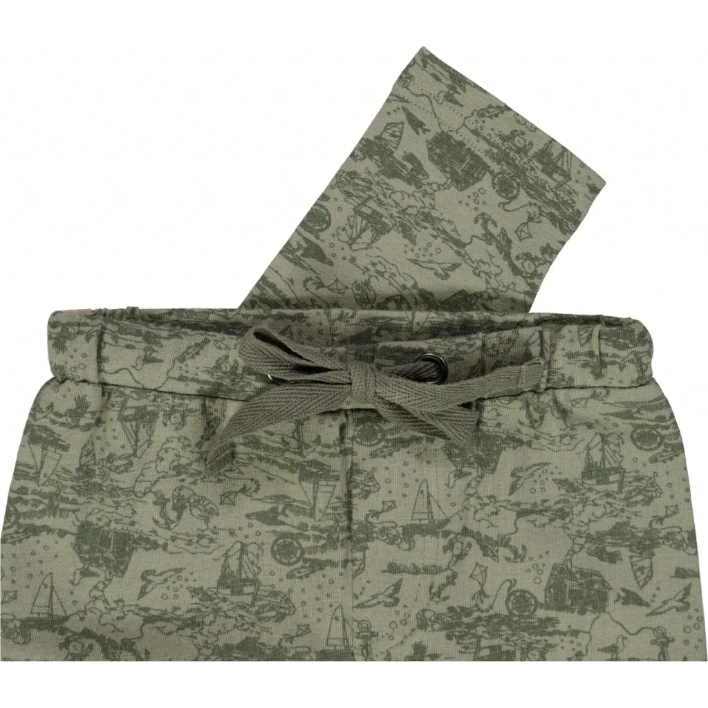 Soft Pants Manfred - dried sage sealife