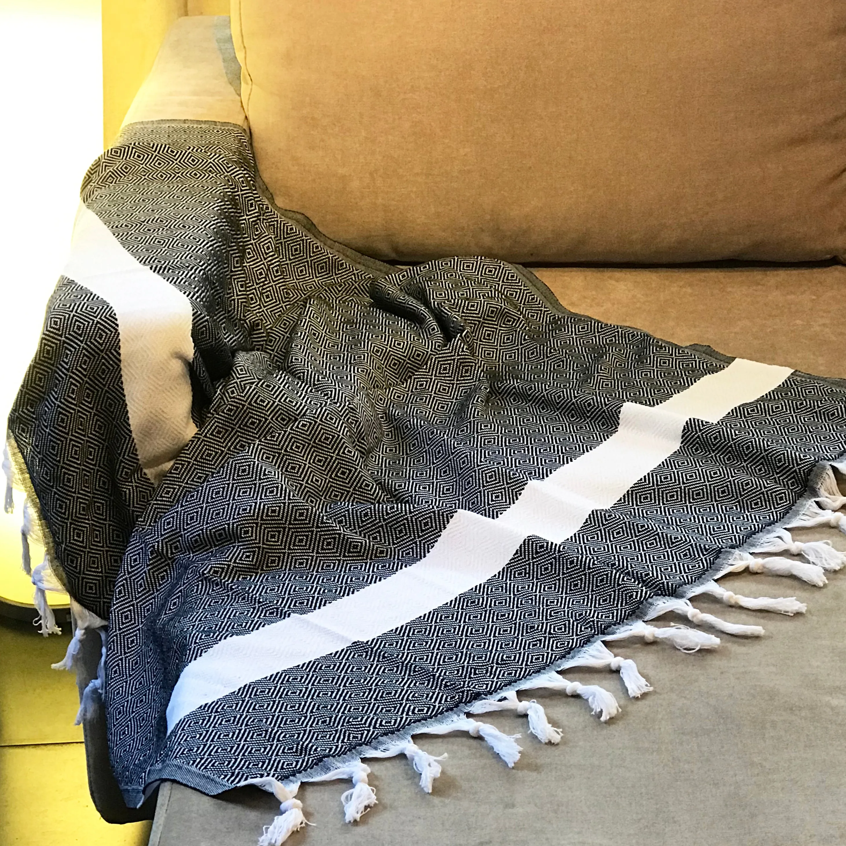 Sultan Turkish Towel, Charcoal Cloud